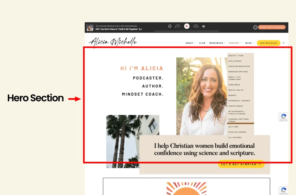 coach website hero section